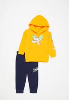 Nike - Nkb flower child po hoodie set - navy & yellow 