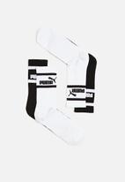 PUMA - Mens 2 pack brand socks - black & white