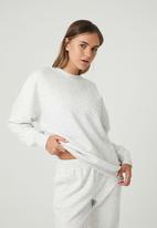 Cotton On - Quilted oversized crew - cloudy grey marle quilted