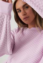 Cotton On - Quilted oversized crew - pink orchid quilted