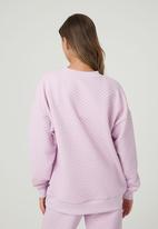 Cotton On - Quilted oversized crew - pink orchid quilted