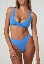 Cotton On - Seamless high cut thong brief - tranquil blue