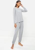 Superbalist - Sleep long sleeve top and pants set - light grey melange