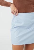 Cotton On - Pu mini skirt - skyway blue