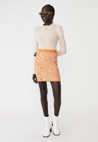 Cotton On - Knit mini skirt - odessa optics pink orange