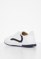 Superdry. - Basket lux low trainer - white & navy