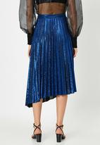 Koton - Medium rise midi shimmer detailed skirt - blue