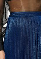 Koton - Medium rise midi shimmer detailed skirt - blue