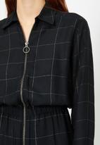 Koton - Zipper detailed shirt - black & silver
