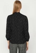 Koton - Neck detailed long sleeve patterned shirt - black 