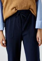 Koton - Striped tie waist trousers - navy