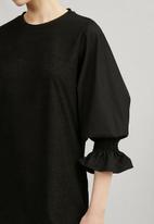 Koton - Crew neck long sleeve midi dress - black