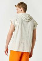 Koton - Printed hooded T-shirt - grey