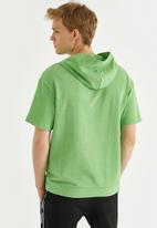 Koton - Chest embroidered hoodie - mint green
