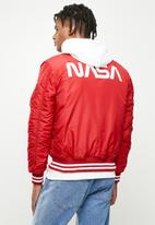 Alpha Industries - Nasa college jacket mens - red