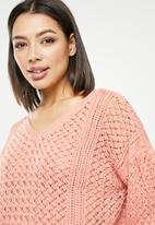 dailyfriday - Cable slouchy knit - pink