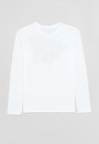 GUESS - Long sleeve guess triangle tee - pure white