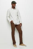Lark & Crosse - Regular fit textured shirt - light grey