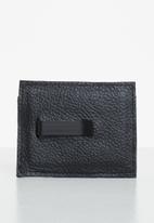 Superbalist - Jason leather cardholder with money clip - black