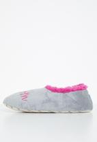 snoozies!® - Awesome mom slipper - grey & pink