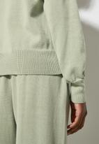 Superbalist - Cotton knitwear hoodie - sage