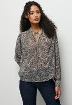 edit - Sheer blouse - mono paisley