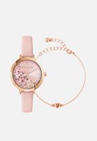 Ted Baker - Leather strap watch and bracelet - rose gold