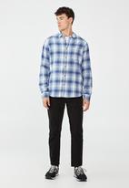 Cotton On - Camden long sleeve shirt - blue ombre check