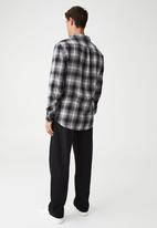 Cotton On - Camden long sleeve shirt - grey ombre check