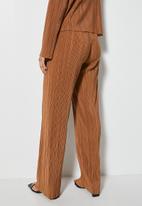 VELVET - Co ord Pleated jersey pull on wide leg pant - clay