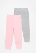 Superbalist Kids - 2 Pack joggers - pink/grey