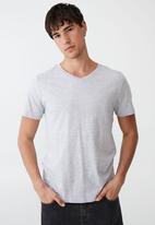 Cotton On - Organic v-neck t-shirt - light grey marle