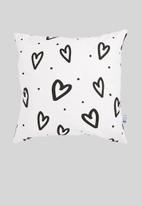 Sixth Floor - Heart confetti kids cushion cover - black & white