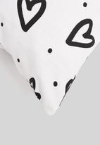 Sixth Floor - Heart confetti kids cushion cover - black & white