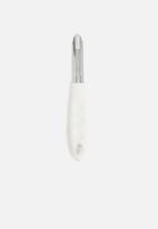 Excellent Housewares - Stainless steel peeler - white