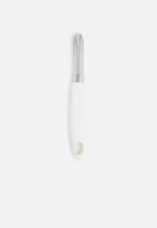 Excellent Housewares - Stainless steel peeler - white