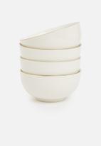 Excellent Housewares - Porcelain Gold rimmed cereal bowl - set of 4 