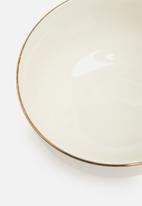 Excellent Housewares - Porcelain Gold rimmed cereal bowl - set of 4 