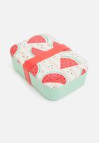 Excellent Housewares - Melon lunch box - pink & green 