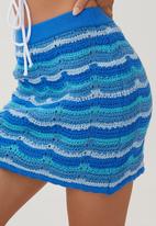 Cotton On - Crochet mini skirt - blue