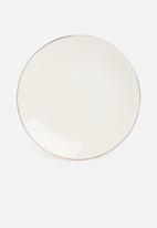 Excellent Housewares - Porcelain Gold rimmed side plate- set of 4 