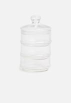 Excellent Housewares - 3 layer storage jar-clear