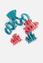 Cotton On - 3 pack claw clips - metallic stripe