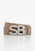 SISSY BOY - Embossed sb belt - Natural