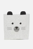 Storage Solutions - Felt basket with face - white