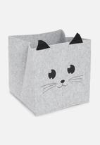 Storage Solutions - Felt basket with face - grey