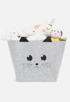 Storage Solutions - Felt basket with face - grey