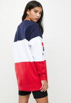 FILA - Serena oversized sweatshirt brushed - peacoat/ white/ chinese red