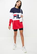 FILA - Serena oversized sweatshirt brushed - peacoat/ white/ chinese red