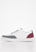 POLO - Contrast sneaker - burgundy & white